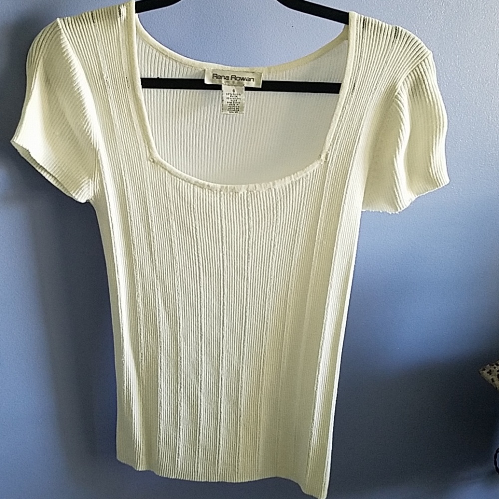 Cream Colored Rena Rowan Top Size S